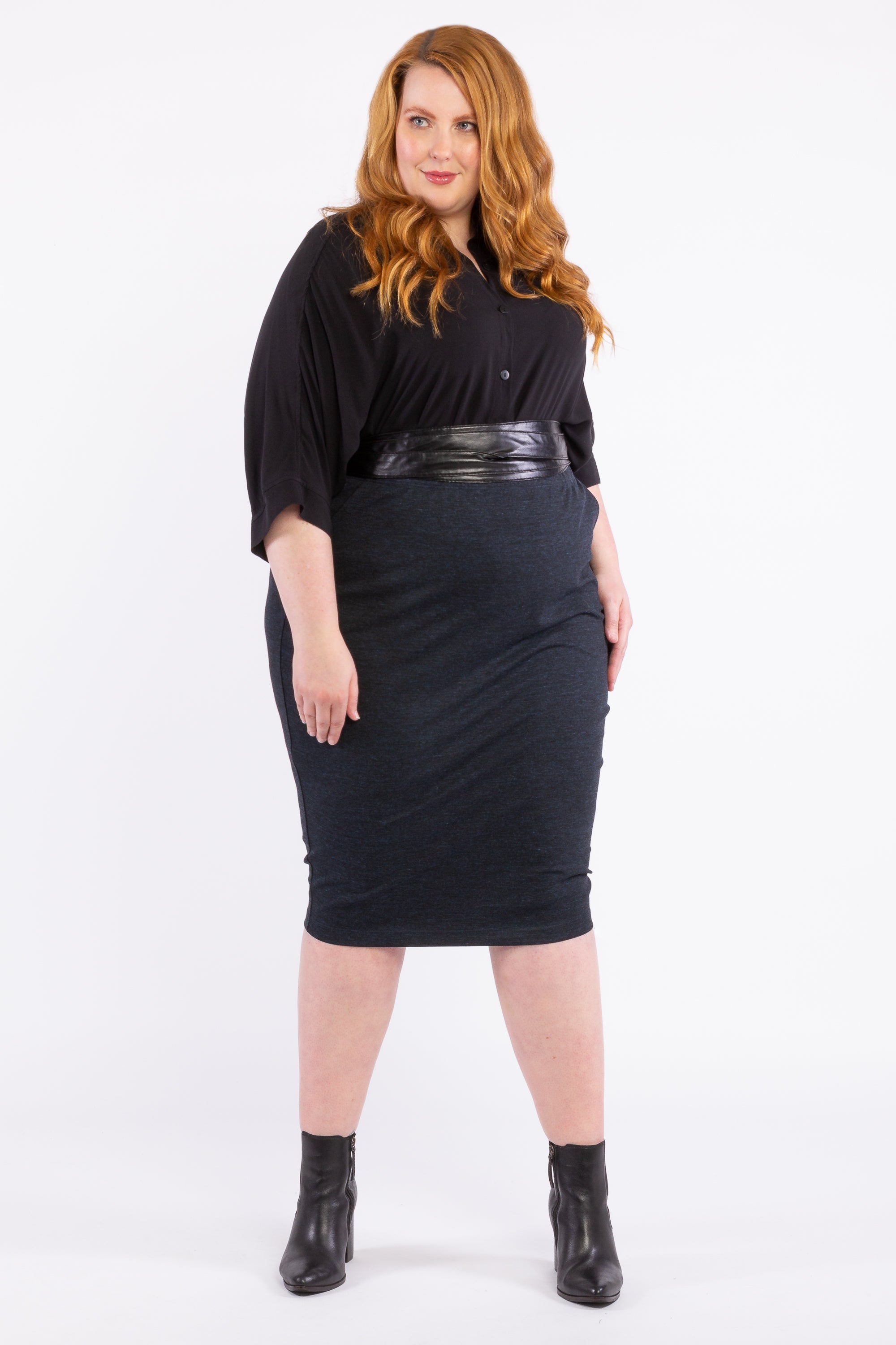 Studio Curve Collection Ponte Pencil Skirt, Black - Dresses & Skirts