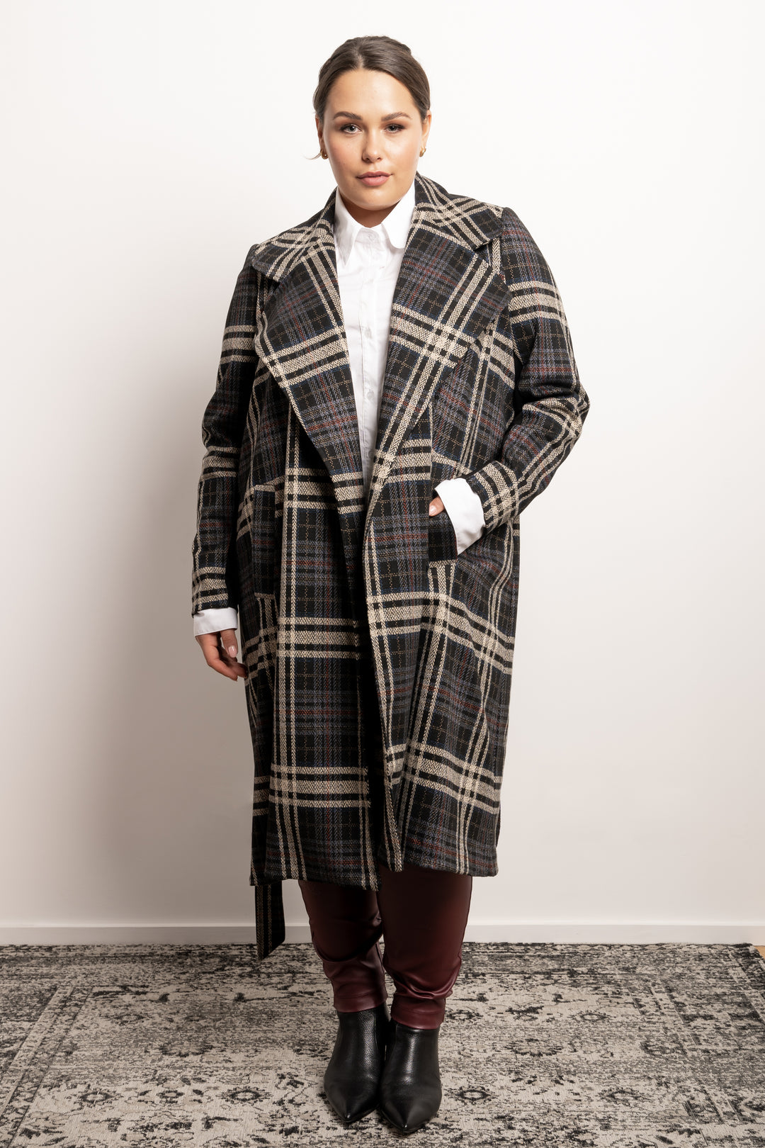 Rebel Rebel Ponte Trench Coat - Check