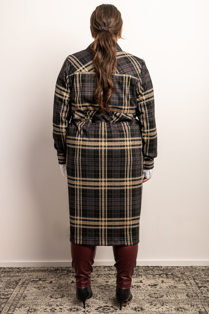 Rebel Rebel Ponte Trench Coat - Check