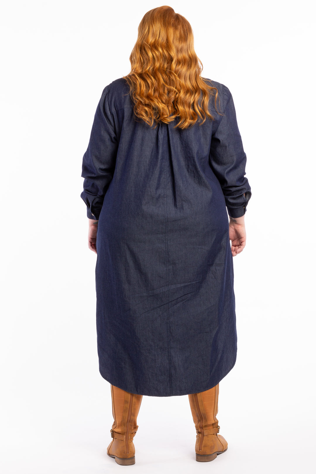 Lucky Star Denim Shirt Dress - Dark Indigo