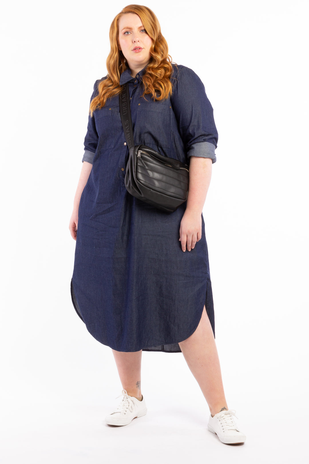 Lucky Star Denim Shirt Dress - Dark Indigo