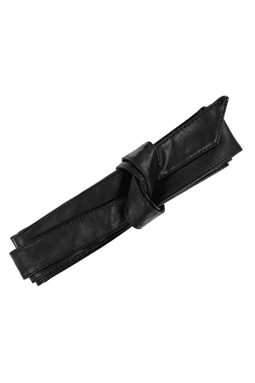 Wrap It Up Obi Belt - Midi - Black Vegan Leather – Harlow